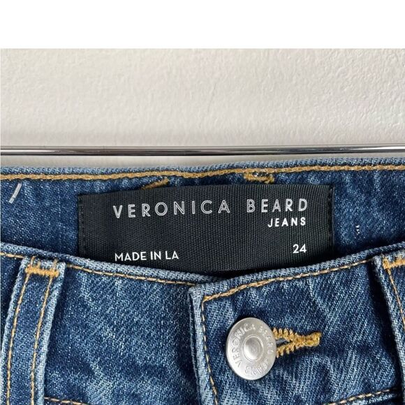 Veronica Beard NEW Keane Long Straight Leg Jeans Size 24 Split Front $298 - Picture 9 of 14